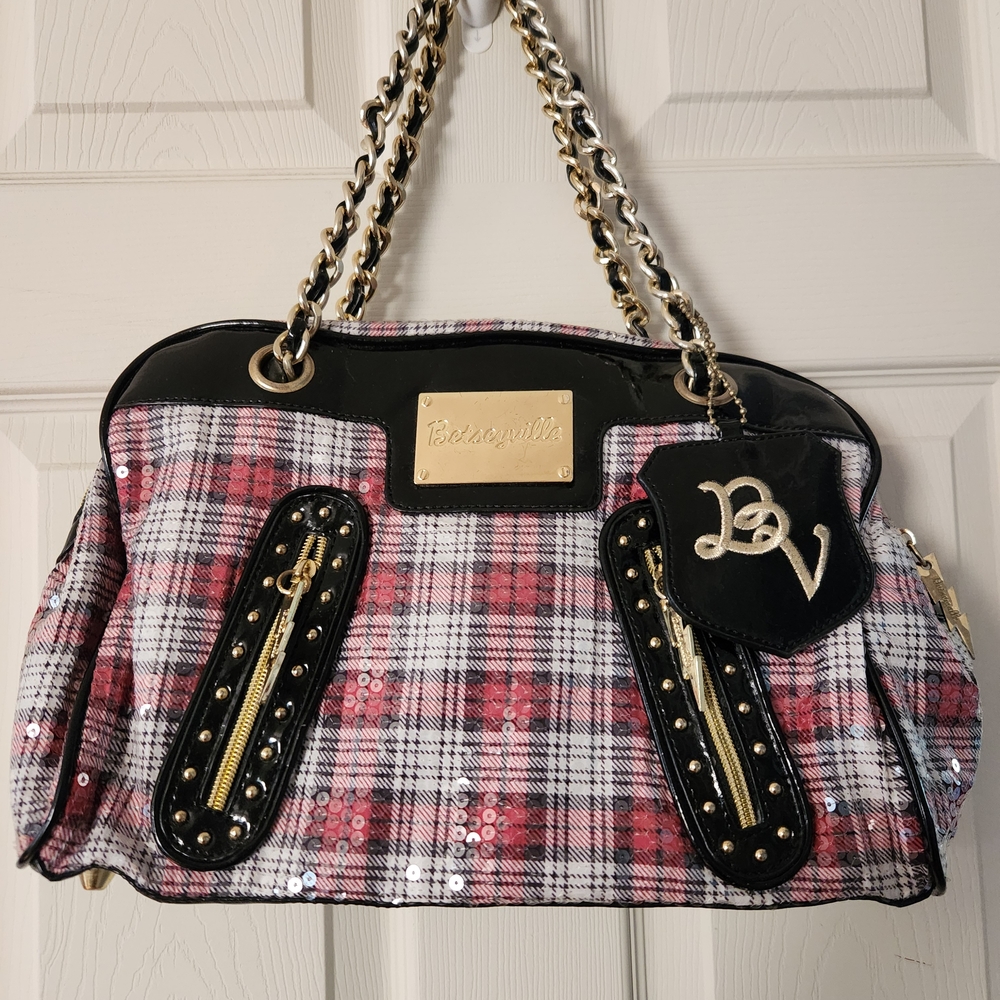 Betsey Johnson 'Plaid To Meet You' Shoulder Bag with Gold Accents